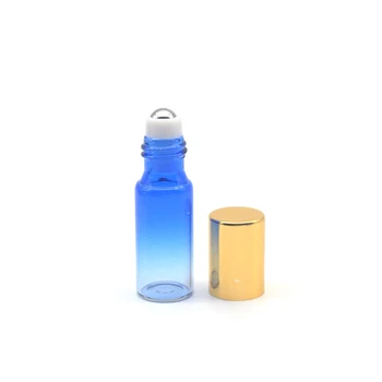 100buc 5ml Gradient de Culoare de Sticlă cu Role Sticlă Goală de Parfum Ulei Esențial de Probă Sticla Roll-On Flacon de Sticlă cu capac de Aur