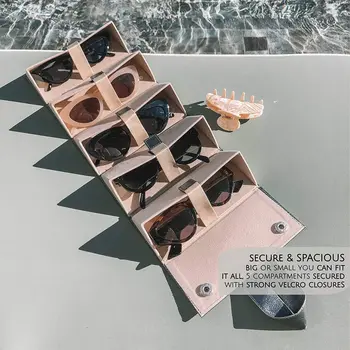 5-Slot de Călătorie ochelari de Soare Organizator Colector - PU Ochelari de Depozitare Cutie -mai Multe Agățat Ochelari de Titularul de Afișare en-Gros