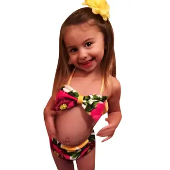 2019 Vara Fetita costume de Baie Doua Piese, Haine Pentru 1 2 3 4 5 ani Copii Bikini Costume de baie pe Plajă în costum de baie pentru Copii Baie Set