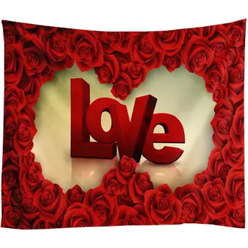3D Dragoste Romantic Rose Tapestry Print Flori de Artă Covor Peisaj Tapiserie Home Decor Agățat de Perete Cuplu Dormitor Boho Tapiserii