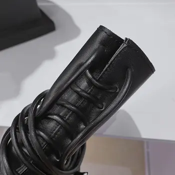 MORAZORA Brand femei cizme dantela-up rotund toe toamna iarna glezna cizme de moda unic gros cizme cu platforma pantofi mărimea 34-43