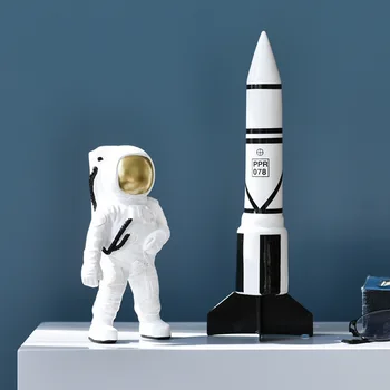 Nordic Moderne Astronaut Figurine Camera De Zi De Decorare Dormitor Decor Acasă Racheta