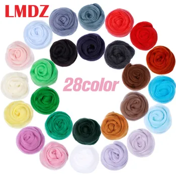 LMDZ 28 Culori Lână Simțit Moale Rătăcire Fibră de Lână Pentru DIY Ac Felting Mână de Filare Tunderea Pentru Ac DIY Papusa Craft Supplies