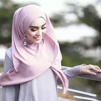 Imitație Eșarfă de Mătase pentru Femei Șal Moale din Satin Eșarfe, Șaluri Cravată Musulmane Hijab Cap Împachetări Văl Hijabs Bentita