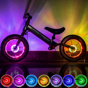LED Biciclete Lumina de Roata de Bicicleta Fața Coada Hub-a Vorbit O Lampă Cu 7 Culori 18 Moduri Reîncărcabilă Copii Echilibrul Biciclete Lumina