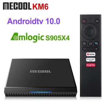 Mecool KM6 CLASIC autorizate de Google TV Box Android 10 2GB 16GB Amlogic S905X4 Control Vocal Suport AV1 100M BT4.2 Set Top Box