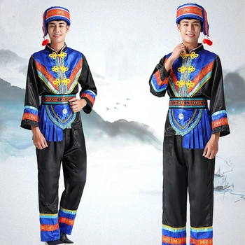Hmong haine barbati națională populară Chineză dans thnic moderne hmong haine costume de dans clasic hmong haine de design FF2005