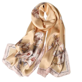 Designer Reale eșarfă de mătase pentru femei brand de lux șaluri și împachetări elegant florale de imprimare pashmina moale eșarfe de iarnă femme hijab