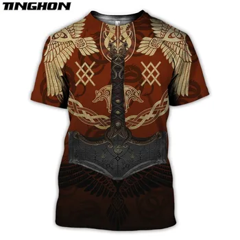 Viking simbol - odin Tatuaj 3D Imprimate barbati tricou de Moda Harajuku maneca Scurta tricou de vara streetwear tricou Unisex topuri 03