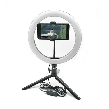 Fotografie Lumina Video USB Inel Lampa de 10inch Estompat LED Selfie Lumină Inel cu Suport de Telefon Masă Trepiede pentru Tik tok Machiaj