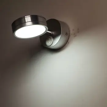Simplitatea moderne LED Lămpi de Perete de Argint Dormitor Lampă de Noptieră Copii de Lectură Coridor Lumina de Direcție Reglabilă 5W AC90-260V