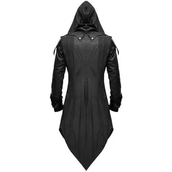 Oeak Mens Medieval Sacou Retro Gothic Redingotă Smoching Halloween Costum Formale 2019 Mens Noi Steampunk Paltoane Supradimensionate S-5XL