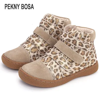 Pekny bosa Brand kids leopard cizme glezna copilului din Piele desculț pantofi copilul fete și băieți pantofi pentru primavara toamna 25-35