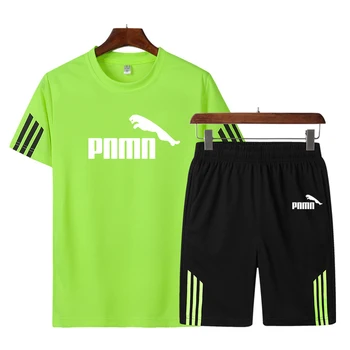 Barbati casual sport baschet fotbal de fitness haine de uscare rapidă de funcționare tricou + pantaloni sport 2 costume de sportswe
