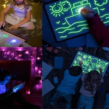 1 Set Fluorescente De Lumină Placa De Desen Pentru Copii De Învățământ Devreme Comprimat Desen Graffiti Copii Jucărie M
