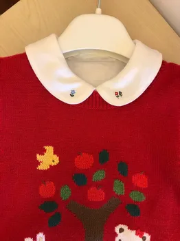 Fete pentru copii haine 2020 nou toamna iarna Fete rosu vesta din tricot de bumbac moale desene animate model fără mâneci topuri