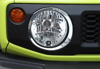 Capac pentru faruri grila Fata a Introduce Decor Ornamental pentru Suzuki Jimny 2019 2020 ABS Fibra de Carbon Chrome Masina Extrerior Accesorii