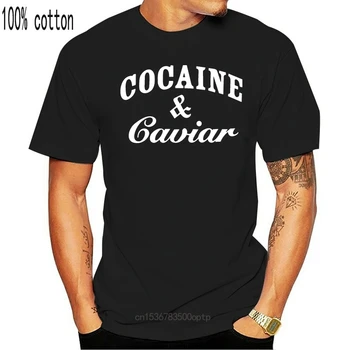 Amuzant tricouri cocaină toată ziua ȘI CAVIAR Negru bărbați tricou de Vara topuri Casual, teuri Moda t-shirt plus dimensiune