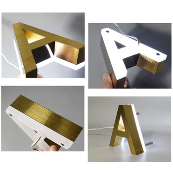 Aur Culoare Alb de Lumină de Metal 3D Led Moderne Număr de Casă Semn Impermeabil Home Hotel DoorPlate Lettre Ușa Apartamentului Numărul de Înmatriculare
