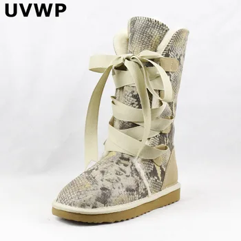 UVWP Transport Gratuit Vanzare Hot Femei Cizme de Zăpadă Piele naturala Cizme Cald Cizme de Iarna pentru Femei Pantofi Cizme Lungi