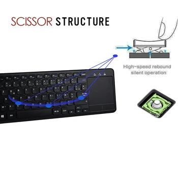 SeenDa 2.4 G Wireless Tastatura Touchpad Numărul USB Tastatura Numerică pentru Android Comprimat pentru Windows Desktop, Laptop, PC, limba engleză/franceză