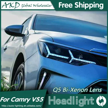 AKD Styling Auto pentru Toyota Camry V55 Faruri Noul Camry Faruri LED DRL Bi Xenon Lentile High Low Beam Parcare Lampă de Ceață