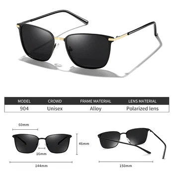 Polarizat ochelari de Soare pentru Sport în aer liber Conducere Polaroid ochelari de Soare Barbati Pătrat Cadru Metalic Ochelari de Soare Gafas De Sol
