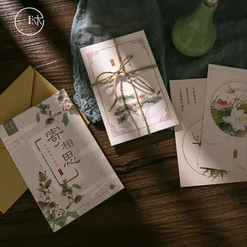 30 Coli/Set Poezie Antic Chinez Carte Poștală/Felicitare/Scrisoare De Ziua Plic Card Cadou