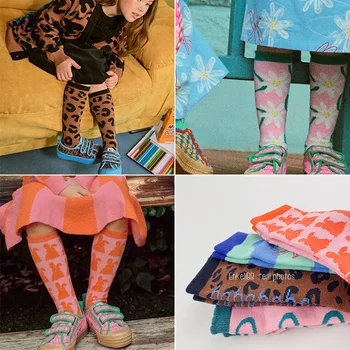 EnkeliBB Coreea de Design de Brand Copil Leopard și Model Carouri Bumbac Șosete Copii Elegant Băieți Fete Ciorap poate de Potrivire de Moda