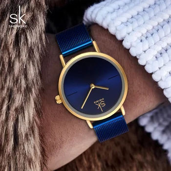Shengke Ceasuri Originale Femei Doamnelor din Oțel Inoxidabil Cuarț Ceas Reloj Mujer 2019 SK Lux Ultra Subțire Dial Ceasuri Pentru Femei