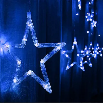 LED Lumini Șir Pentagrama Steaua Perdea de Lumină Nunta de Basm Ziua de Crăciun Iluminat Decorațiuni Interioare de Lumina IP44 220V