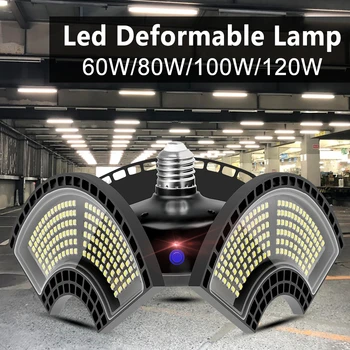 360 de Grade de Pliere Garaj Lumina 60W 80W 100W, 120W LED-uri Impermeabil Bec Senzor Inteligent OZN Lampă cu LED-uri Pentru Atelier Fabrica 2835 Cip