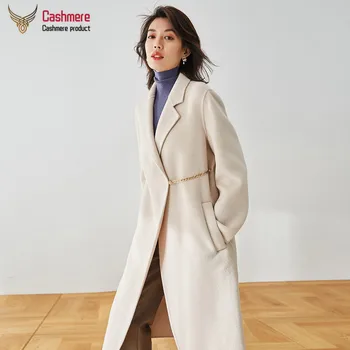 Femei haină lungă haină de lână femei toamna iarna moda strat liber de femei 2020 drept simplu vântului față-verso haină de lână haina