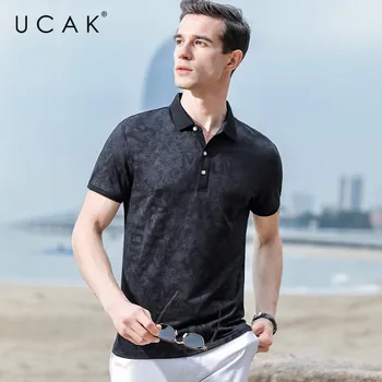 UCAK Brand cu Dungi T-Shirt Mens Îmbrăcăminte de Modă Topuri de Vara 2020 Streetwear Bumbac Tricou Homme pas-jos Guler Tricou U5110