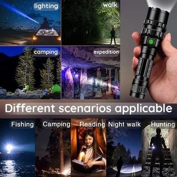 Lanternă tactică 1600 de Lumeni, USB Reîncărcabilă Lanterna Impermeabil Vânătoare de Lumină cu Clip de Vânătoare de Fotografiere Pistol Accesorii