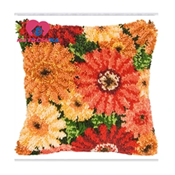 DIY blocare cârlig covor kituri de flori la casa de papel serie handwerken knooppakket bloem față de pernă cruce cusatura broderie tapiserie