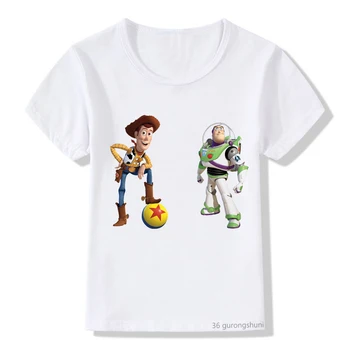 2020 noua serie de haine de vara tricou copii rotund gât t cămașă Buzz Lightyear, Woody amuzant pentru copii bluze pentru baieti/fete tricou