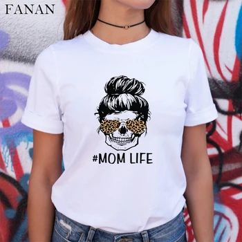 2020 Noua Moda Mamele Zi Tricou Cadou Pentru Mama Estetice Harjuku Momlife Craniu De Imprimare Alb Mama Topuri Tendință De Îmbrăcăminte Pentru Femei Tee