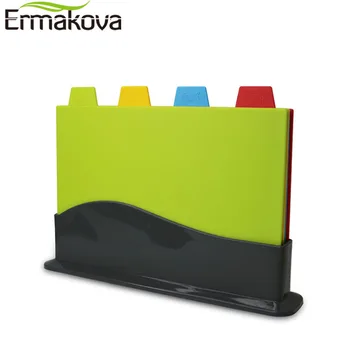 ERMAKOVA 4-Buc Bucatarie Multifunctional BPA Free de Plastic de Tăiere Bord Eco-Friendly Alimente Grad tocător Accesorii de Bucatarie