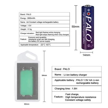 Palo 1-16pcs 1.5 V AA baterie Reîncărcabilă Baterie de 1,5 V Li-ion, Litiu Polimer Pre-încărcat AA 2A Baterie Tensiune Constantă pentru Jucarii Camera