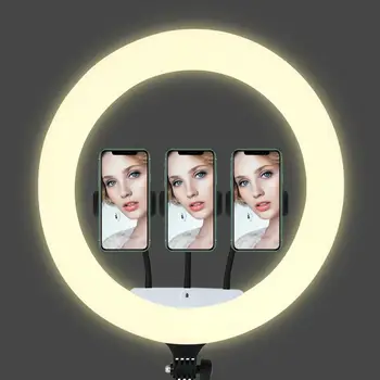 18inch Selfie Inel de Lumina cu LED-uri Lampă în formă de Inel pentru Video Face Vlog Inel Lampa Inclusiv 3 Suport de Telefon USB și Priza de Putere