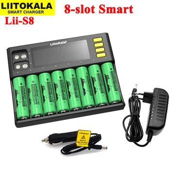 LiitoKala Lii-S8 18650 Incarcator Li-ion 3.7 V sau NiMH 1.2 V Li-FePO4 3.2 V IMR 3.8 V 26650 21700 26700 AA baterie AAA