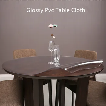 2019 rotund din pvc fețe de masă oilproof/rezistent la apă de masă acoperă 1 mm/1,5 mm/2mm/3mm gros de cristal bord placemats tampoane de textile de casa