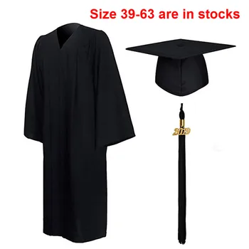 2019 Dimensiune 39-63 Unisex Academice Rochie de Liceu și de Licență Rochie de Absolvire Pălărie Ciucure Set Adult Colegiul Costum de Absolvire