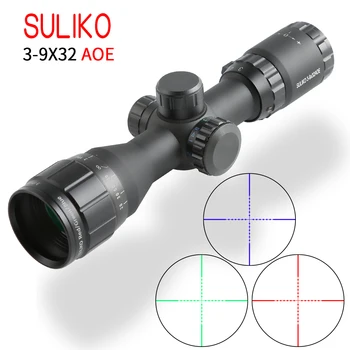 SULIKO 3-9x32 AOL Tactice de Vânătoare Domenii de Roșu și Verde Dot Iluminat Optica domeniul de Aplicare Mil-dot Sight pe Luneta