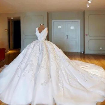 Dubai Rochie de Mireasa Aplicatii Majore halat de mairee Rochie de Mireasa Rochie de Minge abendkleider Rochie de Mireasa vestido de noiva