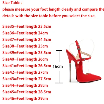 16cm Extreme Tocuri inalte, Sandale Feminine Femeie Pompe de Piele PU Baotou Toc Stiletto Pantofi de Modelare Club de Mari Dimensiuni 46 Pantofi