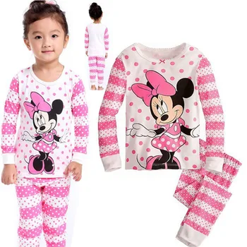 Fetele Acasă Pijamale Copii Bumbac Set De Pijama Copii Cu Minnie Desene Animate Maneca Lunga, Pijamale, Seturi De Îmbrăcăminte Casual Pijamas Set