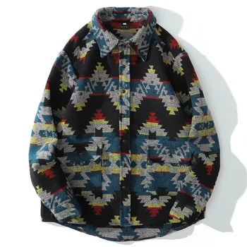 Mens Geometrie Tricouri Flanel Harajuku Streetwear 2020 Toamna Cu Maneca Lunga Bluza Hiphop Unisex De Lână Roșie, Câteva Tricouri Topuri