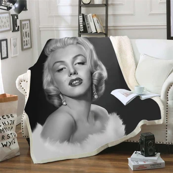 Marilyn Monroe 3d printed fleece pătură pentru Paturi Drumeții Picnic Pilotă Groasă la Modă Cuvertură Sherpa Arunca Pătură stil-8